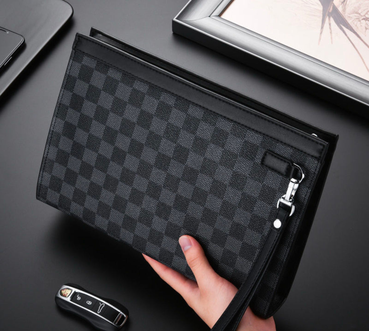 Checkered Clutch handbag