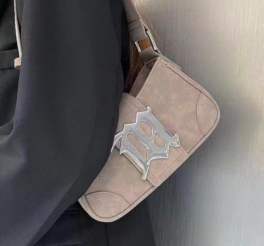 female suede bag