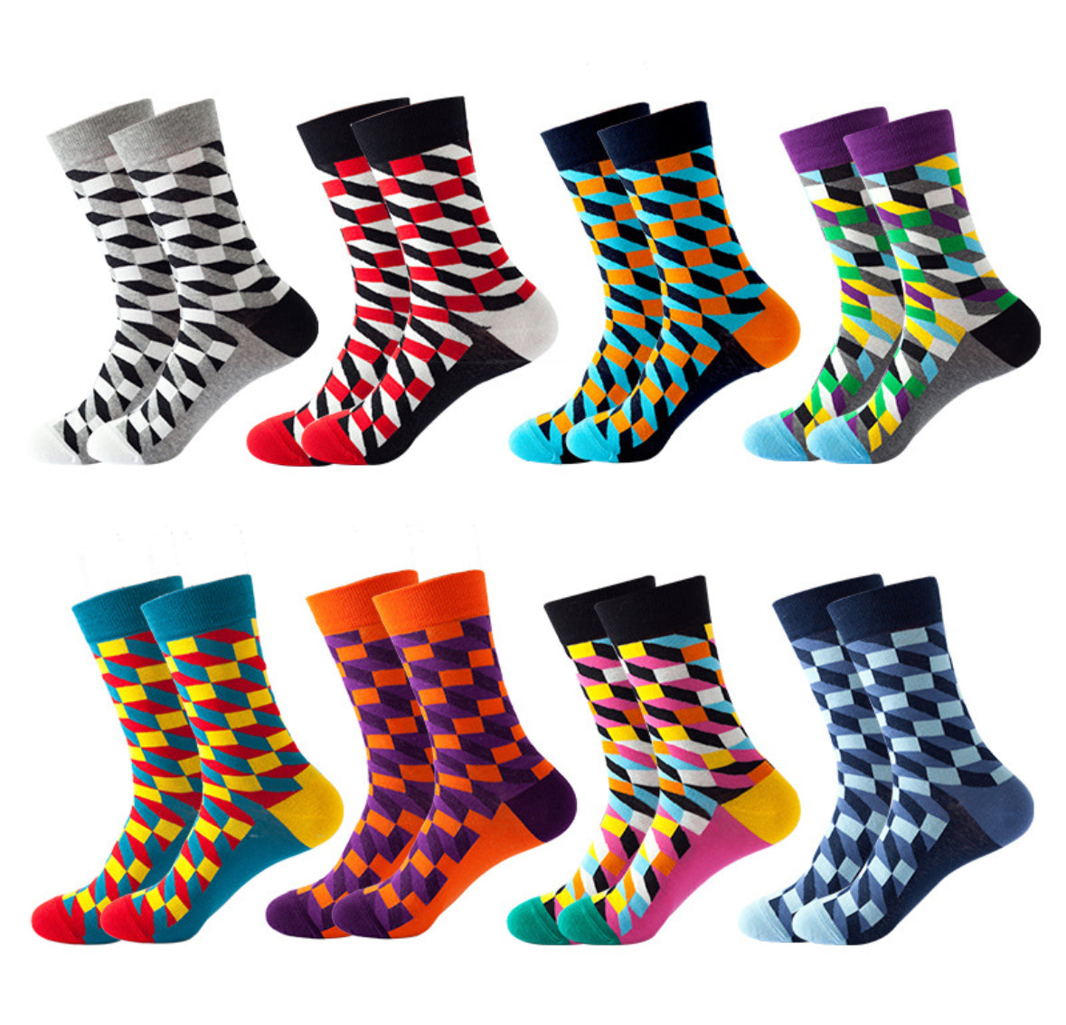 Diamond patterned socks