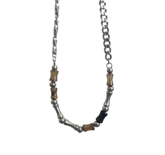Agate bamboo necklace