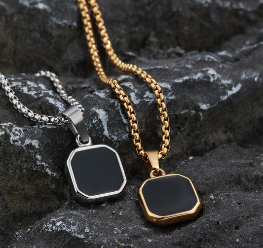 Trilogy box pendant necklace