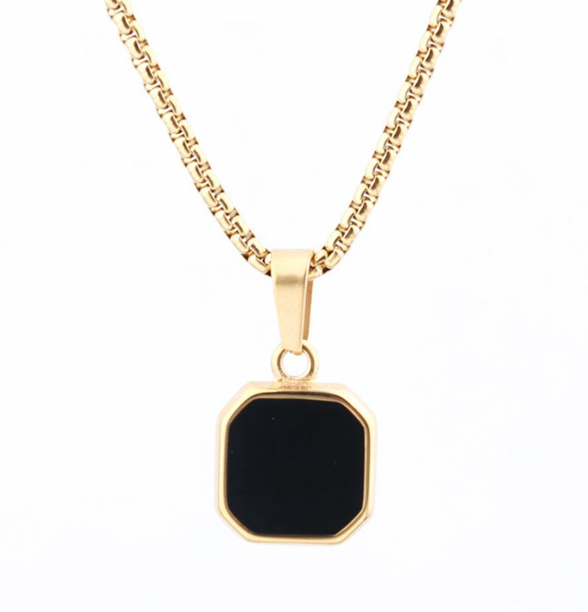 Trilogy box pendant necklace