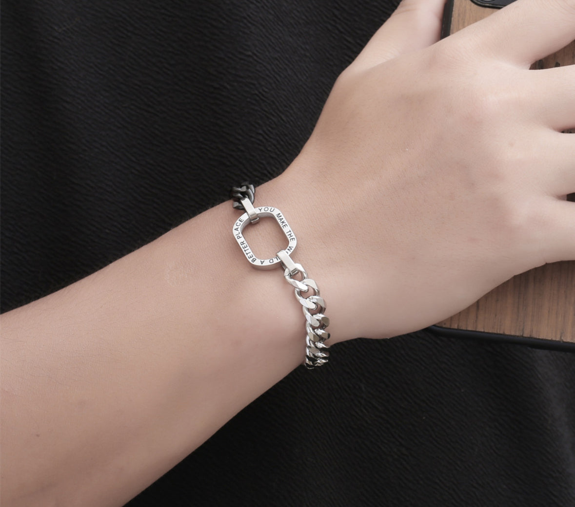 Back stitching thick bracelet