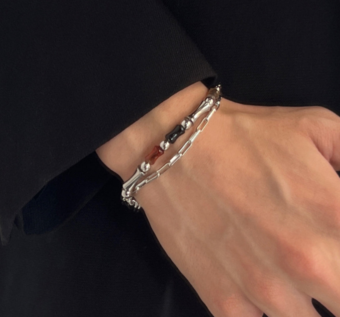 Agate bamboo bracelet