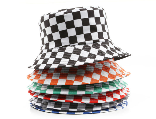 Multi colored grid hat