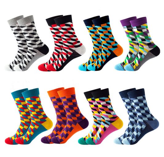 Diamond patterned socks