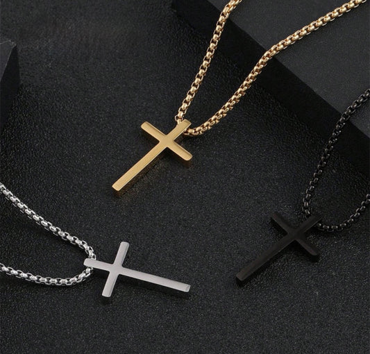 Smooth cross necklace