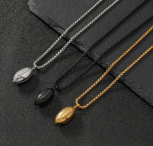Rugby pendant necklace