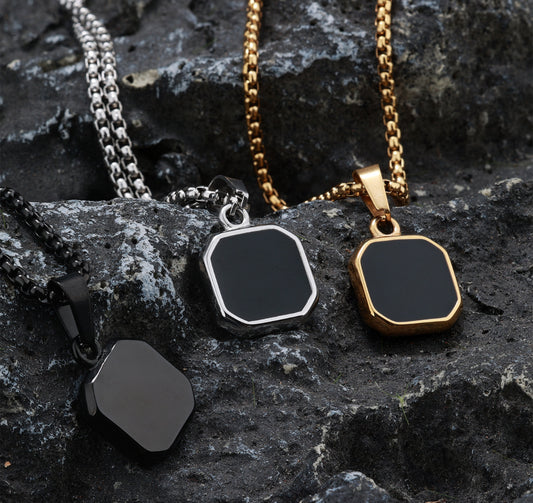 Trilogy box pendant necklace