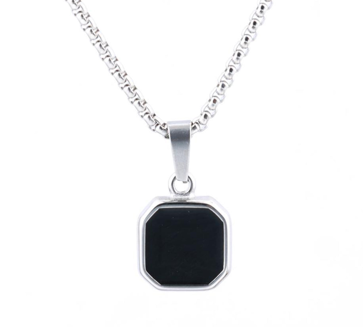 Trilogy box pendant necklace